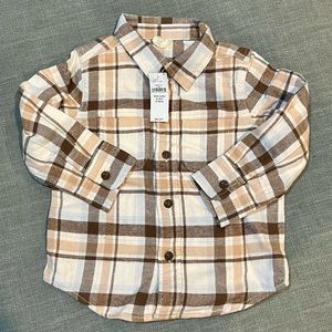 Gap 100% Organic Cotton Flannel long sleeve Shirt, flurry white